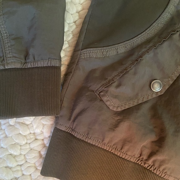 Marrakech (Anthropologie) army green bomber jacket - Picture 5 of 11